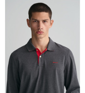 Gant Contrast grey piqu polo shirt