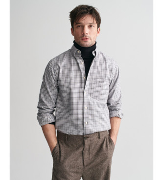 Gant Camisa Regular Fit Jasp A Cuadros Tattersall gris