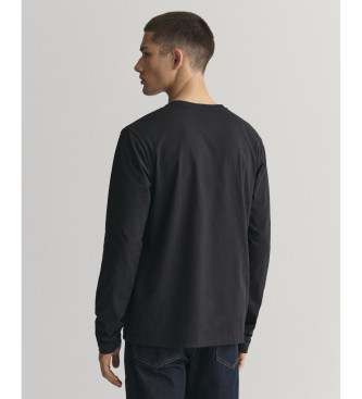 Gant T-shirt a maniche lunghe con scudo nero