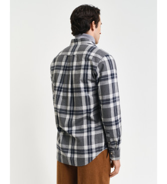 Gant Grey Marbled Plaid Regular Fit T-Shirt