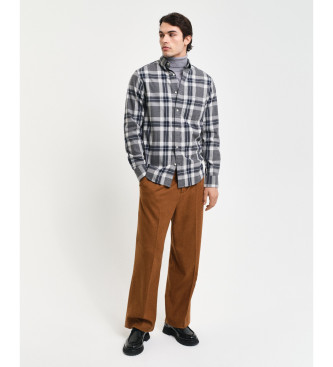 Gant Grey Marbled Plaid Regular Fit T-Shirt