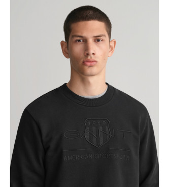 Gant Sweatshirt com gola redonda Tonal Archive Shield Preto