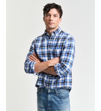 Gant Checked Textured Shirt Regular Fit blue