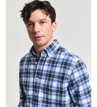 Gant Checked Textured Shirt Regular Fit blue