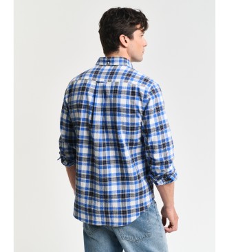 Gant Checked Textured Shirt Regular Fit blue