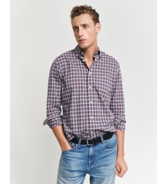 Gant Camisa de popelina clsica con tela escocesa Regular Fit blanco, marino