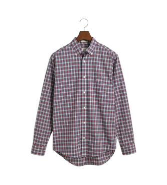 Gant Camisa de popelina clsica con tela escocesa Regular Fit blanco, marino