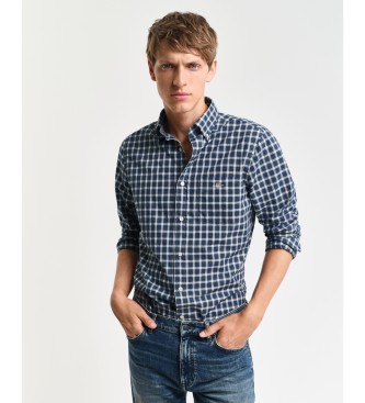 Gant Classic poplin shirt with navy plaid Regular Fit