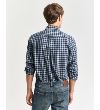 Gant Classic poplin shirt with navy plaid Regular Fit