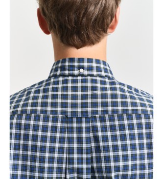 Gant Classic poplin shirt with navy plaid Regular Fit