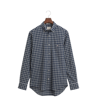 Gant Classic poplin shirt with navy plaid Regular Fit