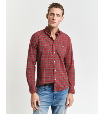 Gant Classic poplin plaid shirt Regular Fit red