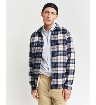 Gant Modra srajca z flisasto podlogo, kroja Regular Fit