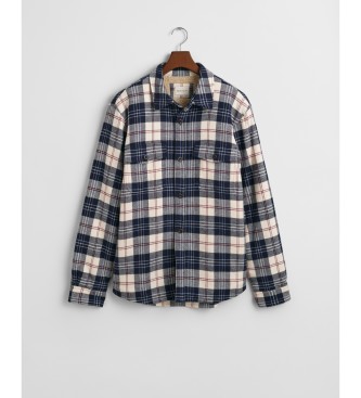 Gant Modra srajca z flisasto podlogo, kroja Regular Fit