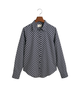 Gant Camicia in garza di cotone dalla vestibilit regolare con stampa geometrica blu scuro