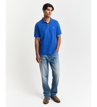 Gant Piqu-Poloshirt Regular Fit Shield blau