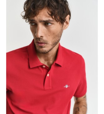 Gant Piqu-Poloshirt Regular Fit Shield rot  