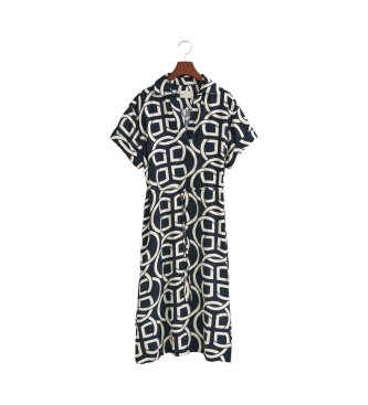 Gant Short-sleeved kaftan with navy monogram print