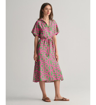 Gant Kaftan met korte mouwen en groene monogramprint