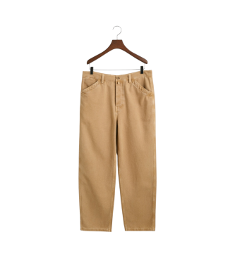 Gant Pantalon beige Relaxed Fit Canvas