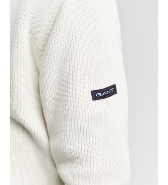 Gant Jersey con media cremallera de algodn acanalado beige