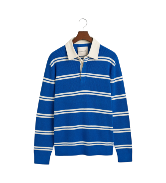 Gant Polo de algodn acanalado azul