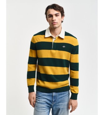 Gant Striped polo shirt in extra fine sheep's wool navy, yellow, green