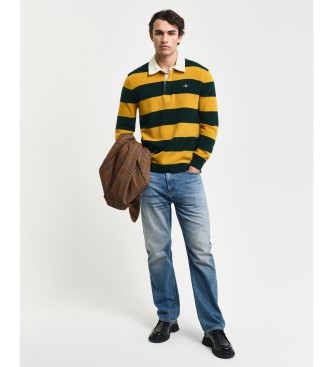 Gant Striped polo shirt in extra fine sheep's wool navy, yellow, green