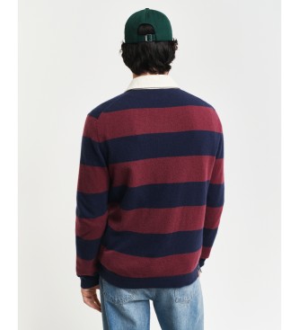 Gant Polo ray en laine de mouton extra fine marine, rouge