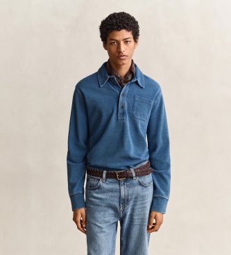 Gant Enfärgad poloshirt i blått