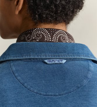 Gant Enfärgad poloshirt i blått