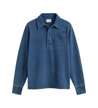 Gant Enfärgad poloshirt i blått
