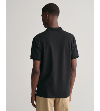 Gant Czarna kontrastowa koszulka polo piqué