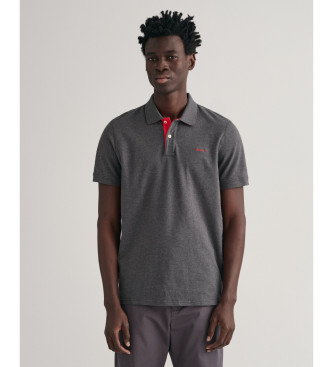 Gant Kontrastfarvet gr piqu-poloshirt