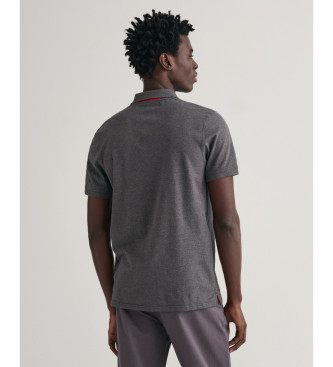 Gant Polo en piqu gris contrast