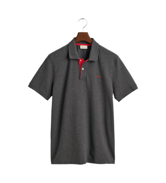 Gant Contrast grey piqu polo shirt