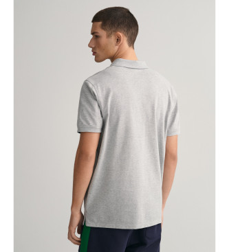 Gant Contrast grey piqu polo shirt