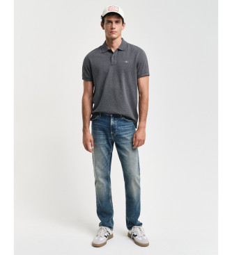 Gant Pique polo majica Regular Fit Shield siva