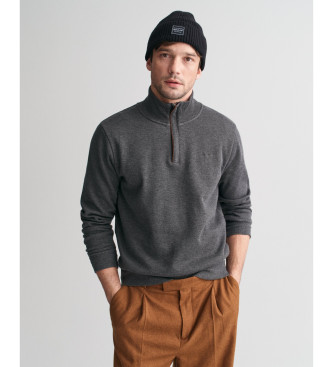 Gant Sacker Rib half zip sweatshirt grey