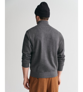 Gant Sacker Rib half zip sweatshirt grey