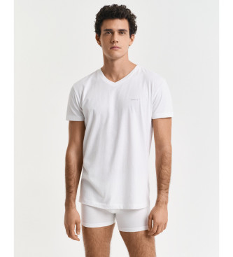 Gant Set de 2 camisetas de cuello de pico blanco