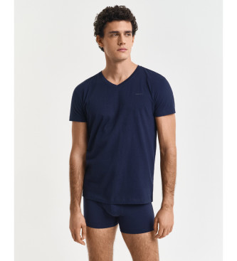 Gant Conjunto de 2 t-shirts com decote em V azul-marinho, branco