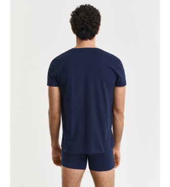 Gant Conjunto de 2 t-shirts com decote em V azul-marinho, branco