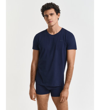 Gant St med 2 navy t-shirts med rund hals, hvid