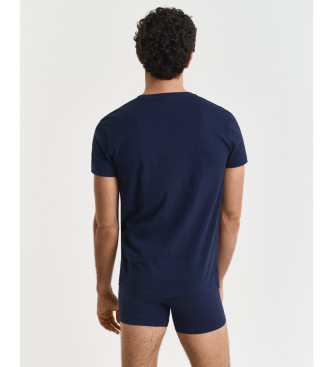 Gant Set van 2 navy t-shirts met ronde hals, wit