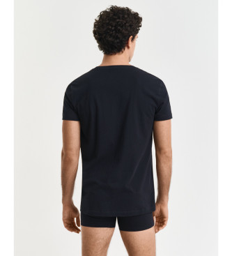 Gant Set de 2 camisetas de cuello redondo negro, blanco