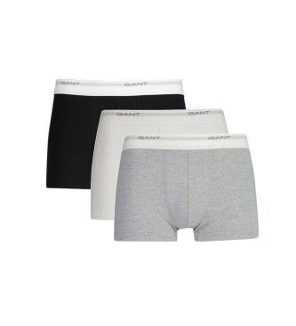 Gant Set di 3 boxer nero, bianco, nero, grigio