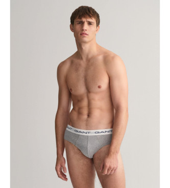 Gant Set de 3 slips blanco, negro, gris