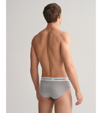 Gant Set de 3 slips blanco, negro, gris