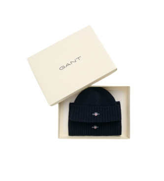 Gant Geschenkset mit marineblauem Hut und marineblauem Schlpfer